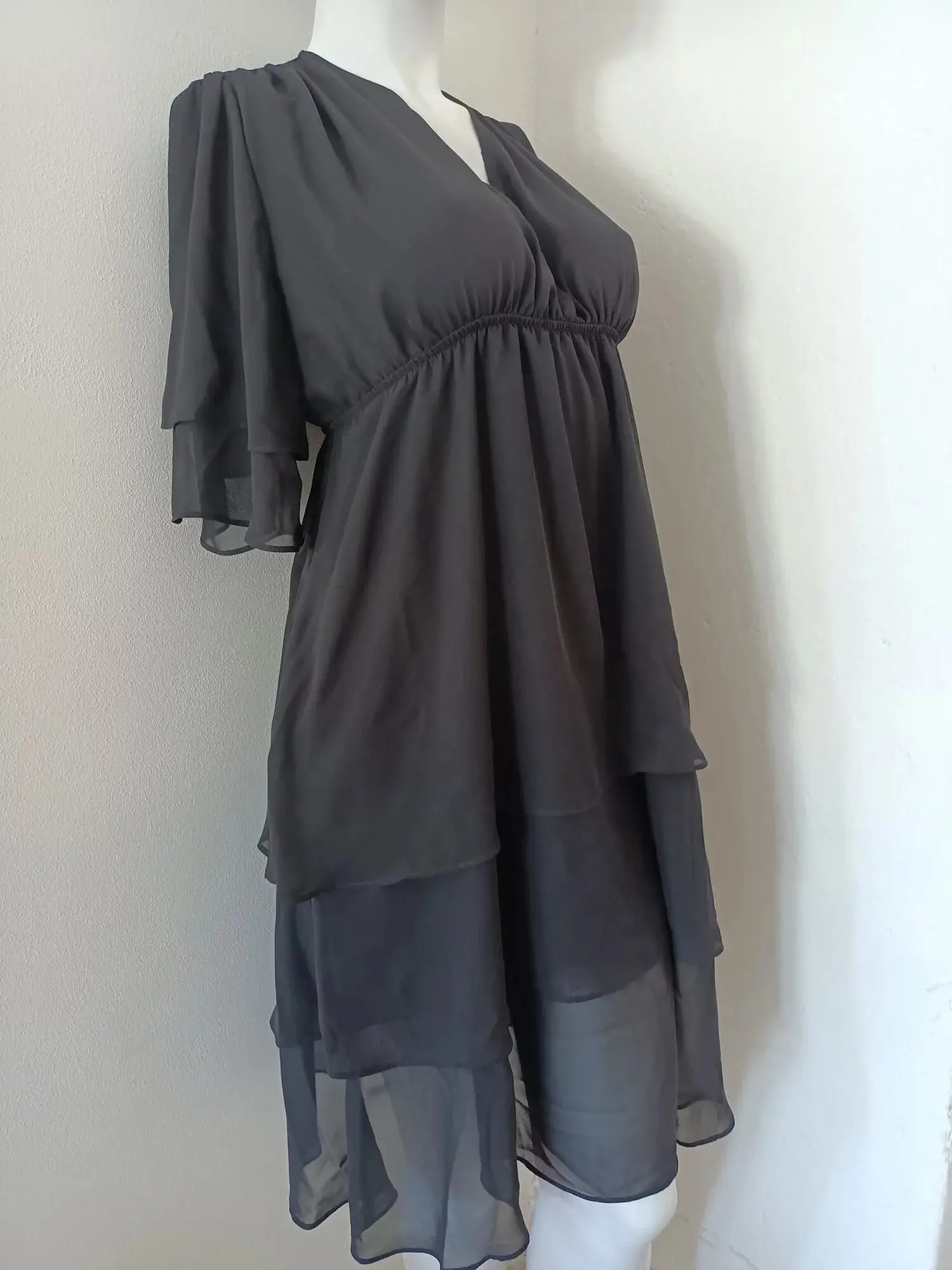 Dámské šifónové šaty S161 černé  - Stylove M-38