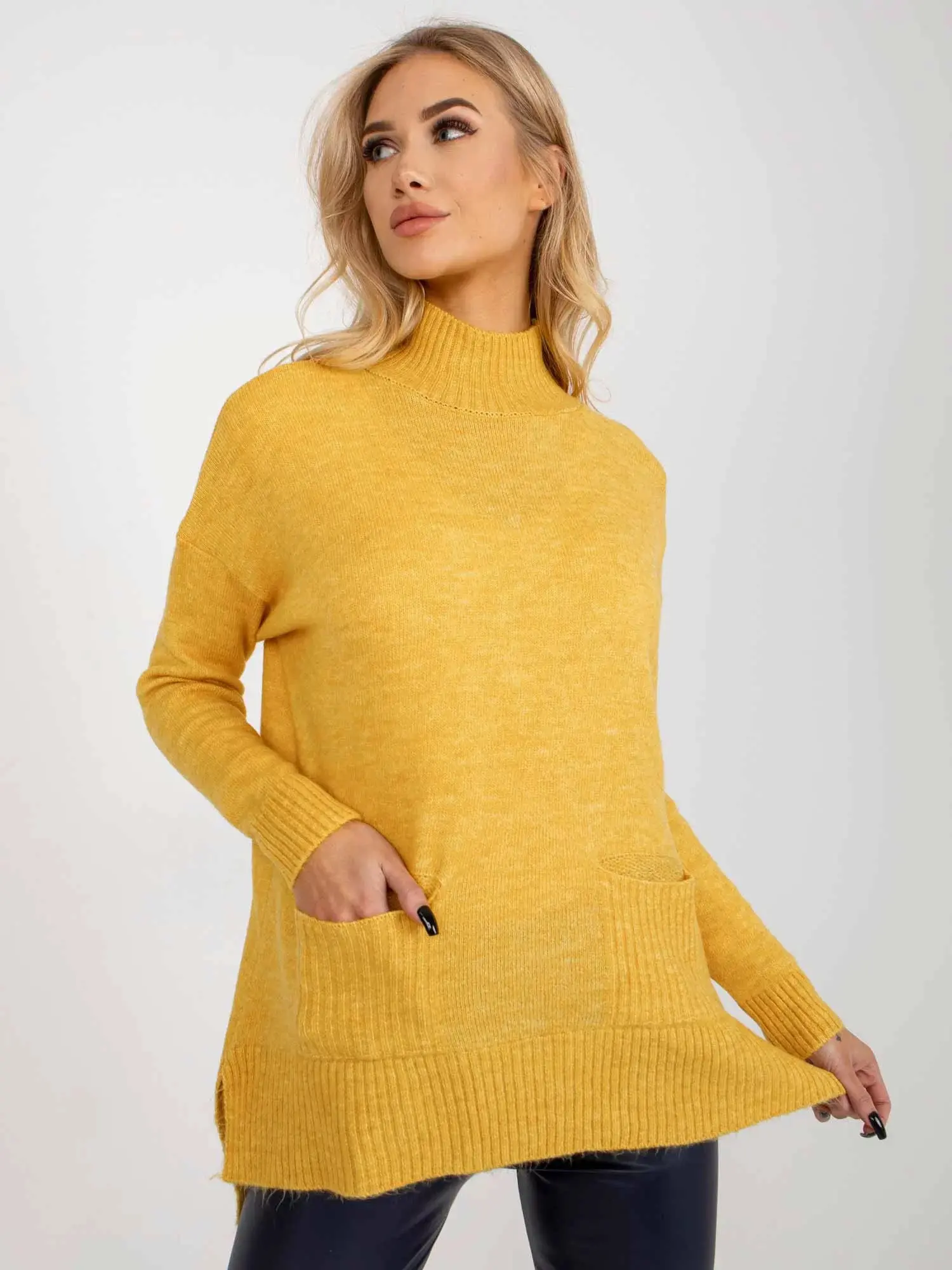Dámský svetr RV SW 7051 žlutý - FPrice UNI