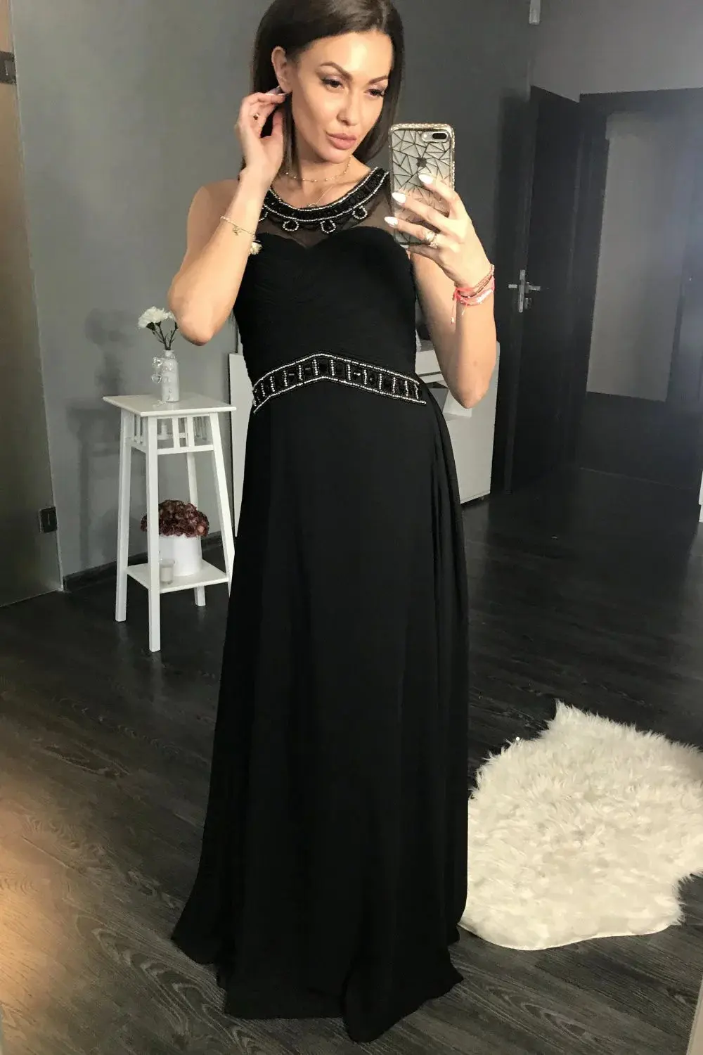 Dlouhé šaty hk1542 černé - YourNewStyle M