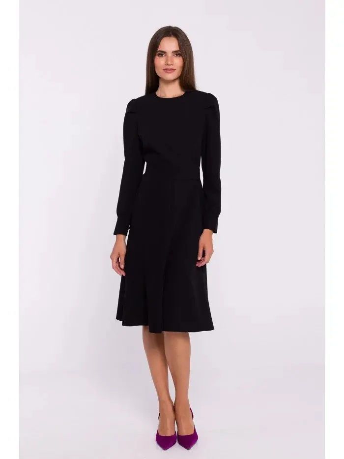 Rozšířené šaty S378 černé - Stylove S