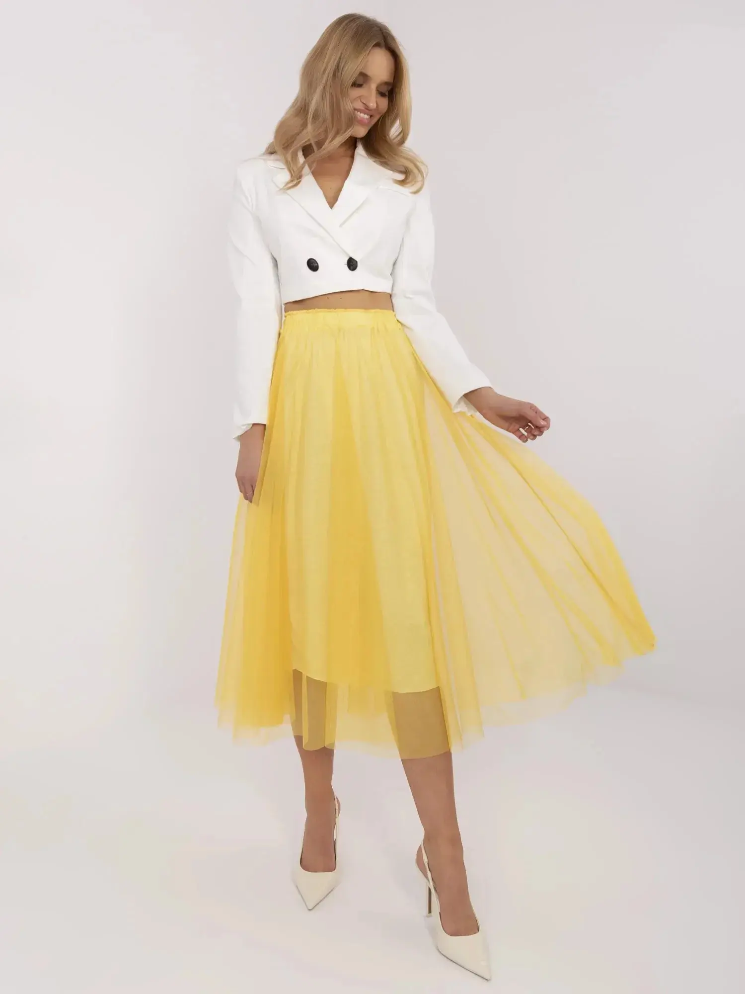 Dámská sukně DHJ SD 19568.13X žlutá - FPrice one size