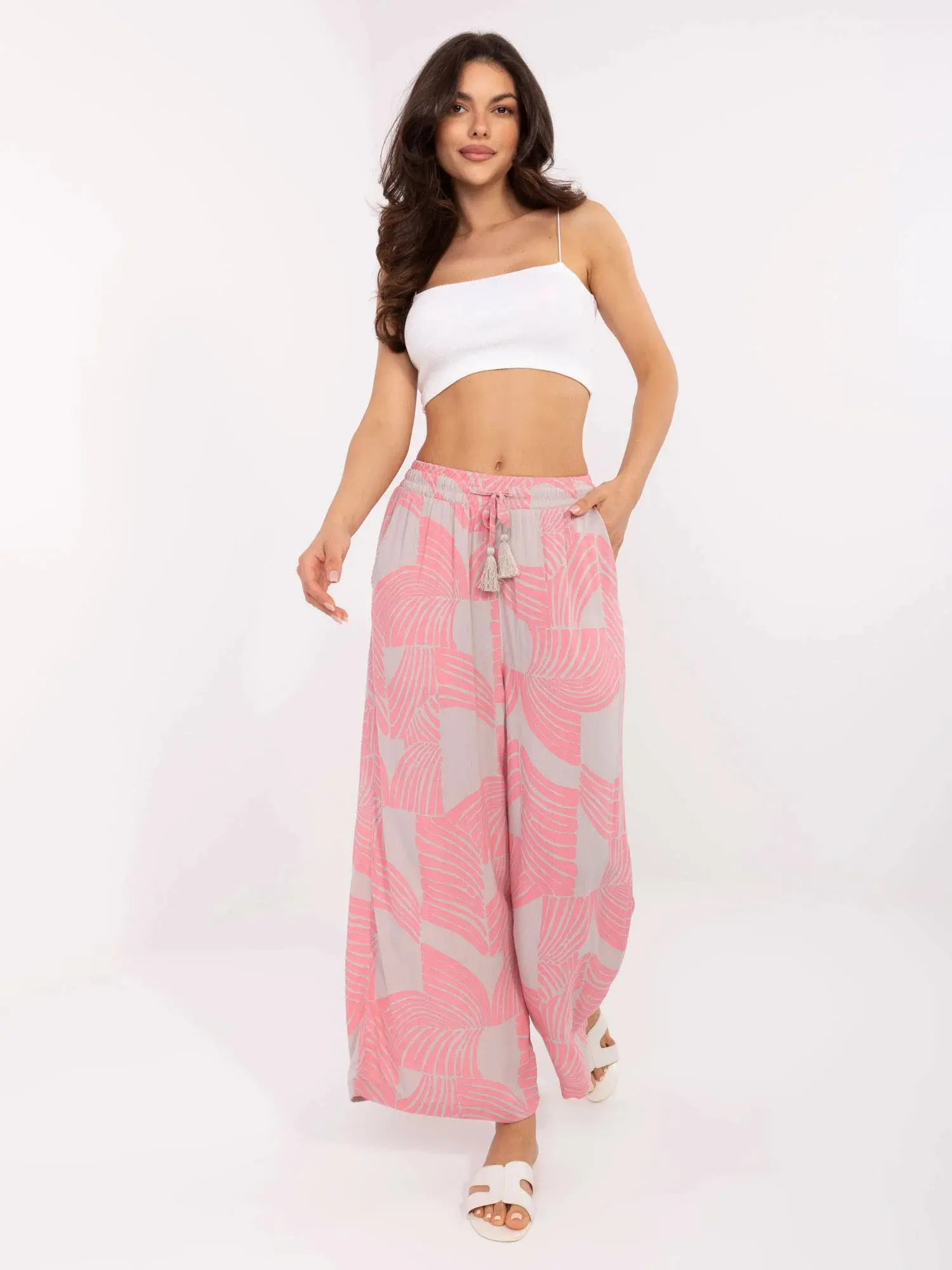 Kalhoty D73771M62237G růžové - FPrice