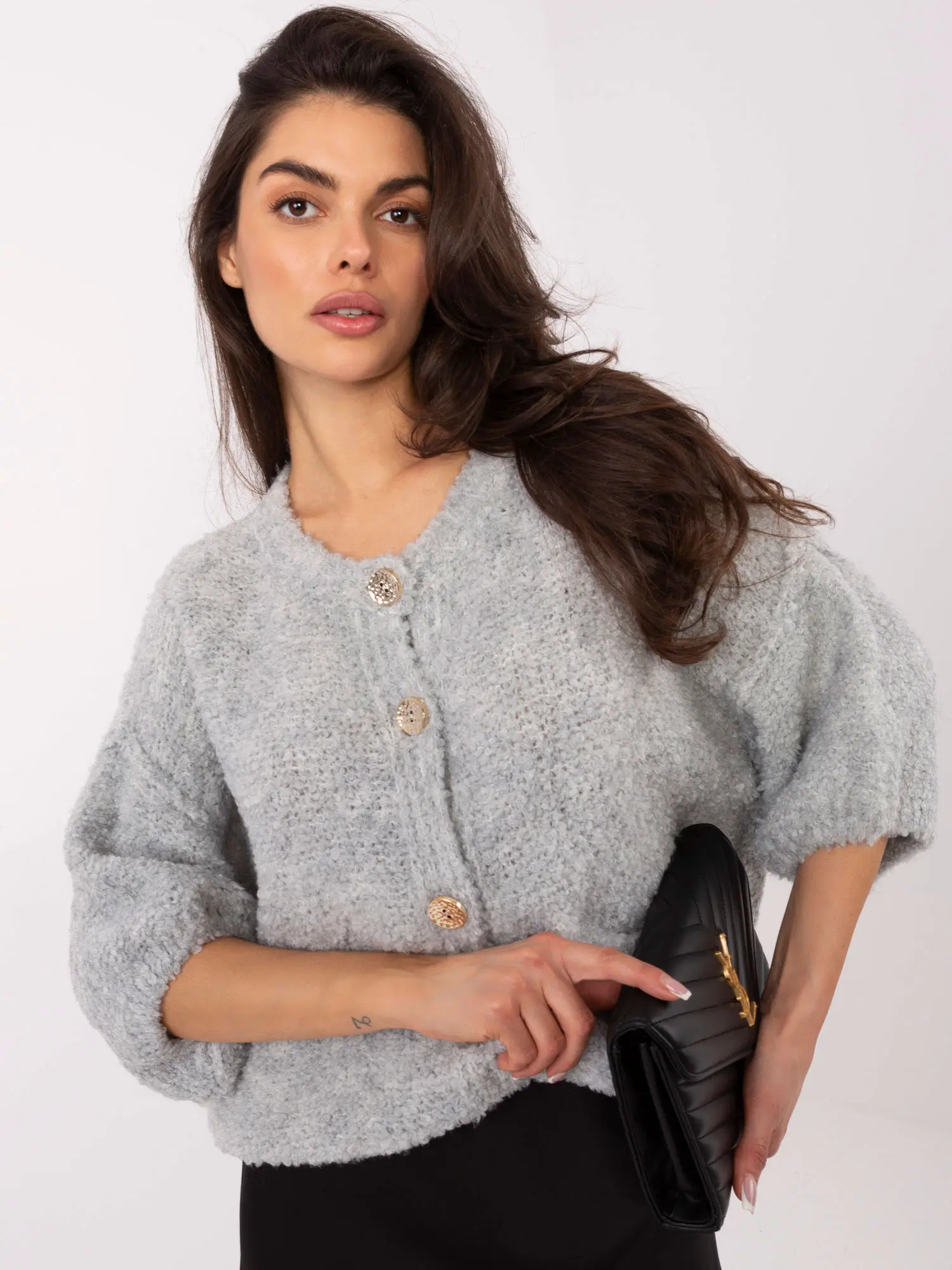 Dámský svetr IT SW 72987.00 Světle šedá - FPrice světle šedá one size