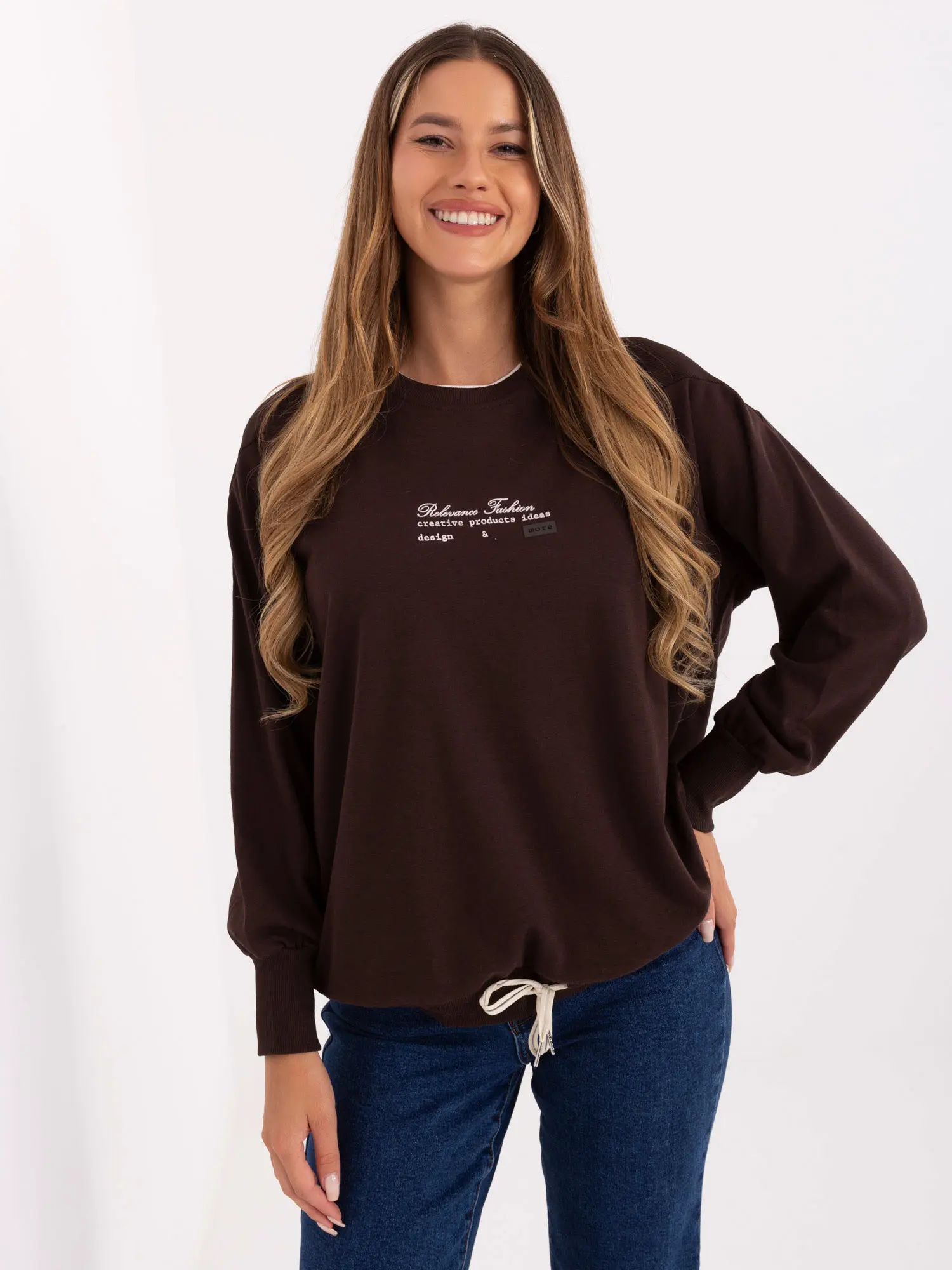 Dámská halenka RV BL A870.45 tmavě hnědá - FPrice one size