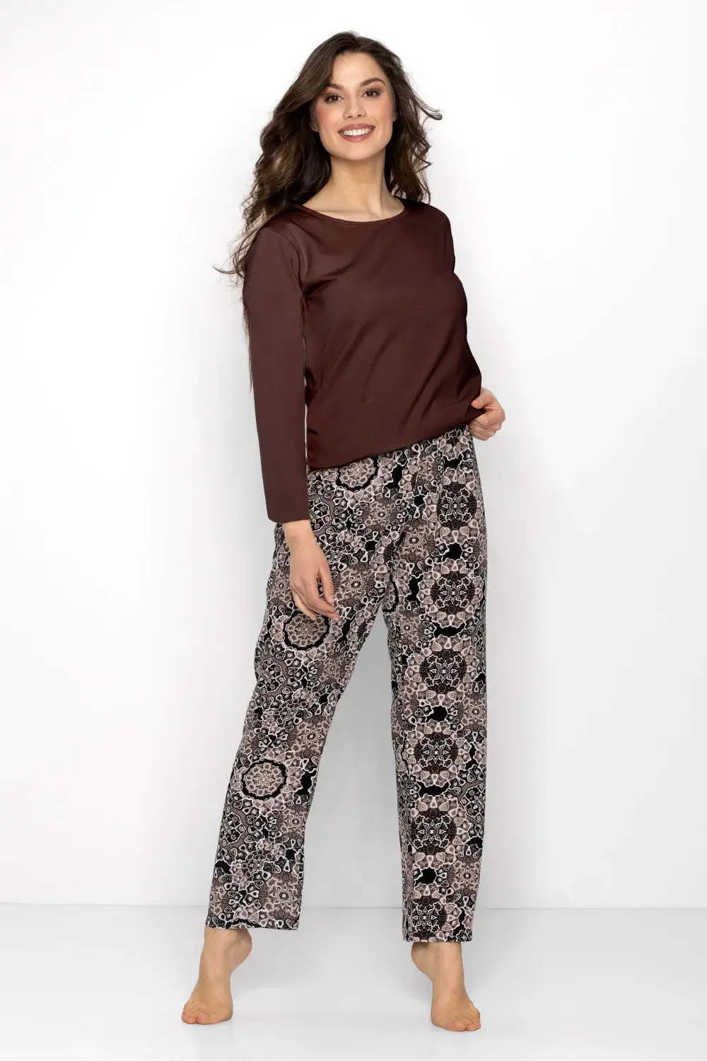 Dámské pyžamo Boho hnědé - Momenti Per Me M