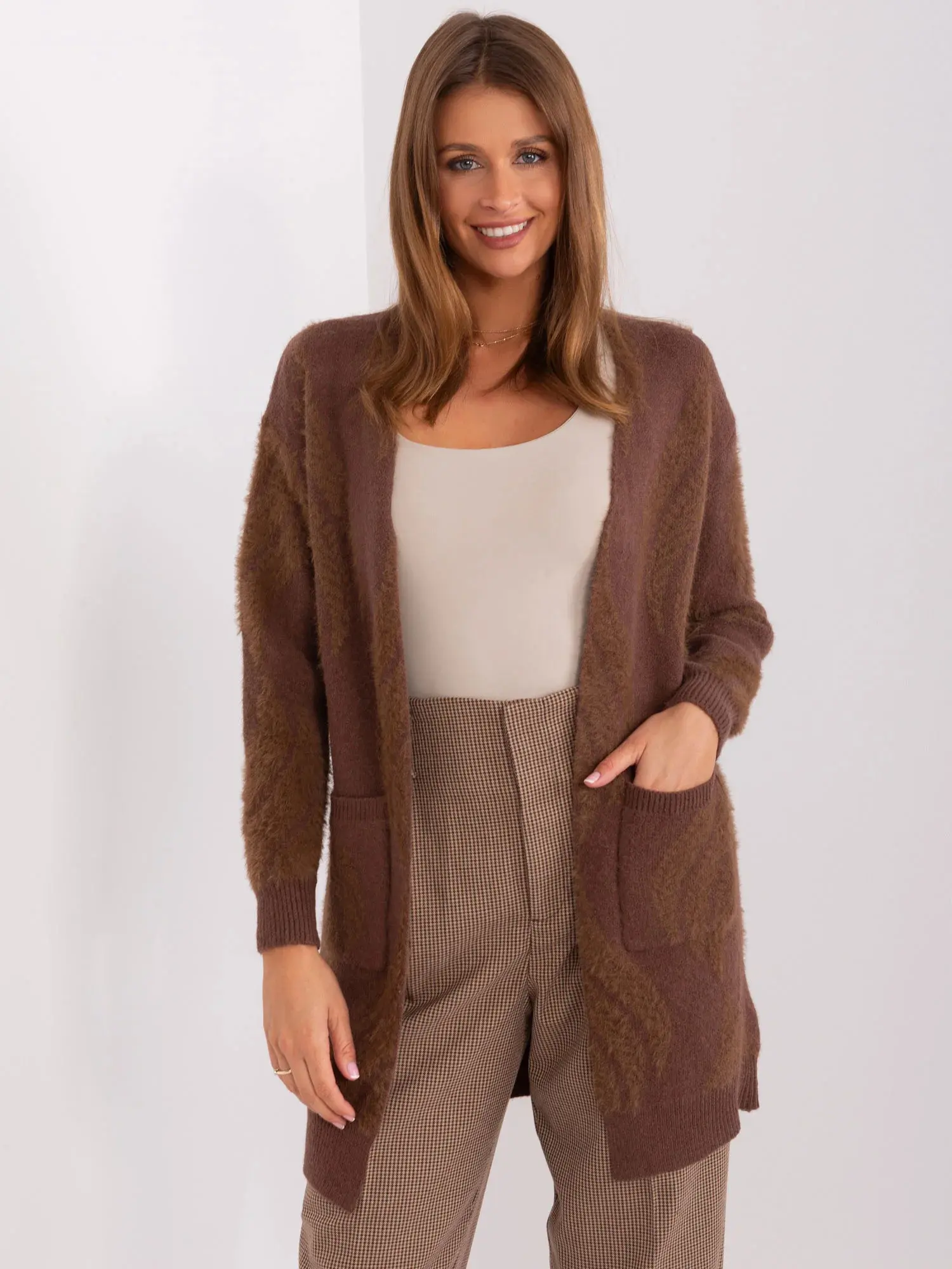 Dámský svetr AT SW 234501.00P hnědý - FPrice one size