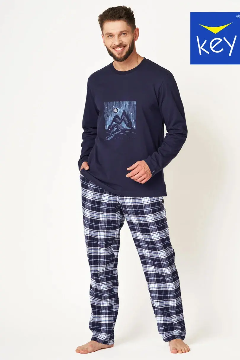 Pánské pyžamo  MNS 412 B24 tmavě modré - Key 2XL