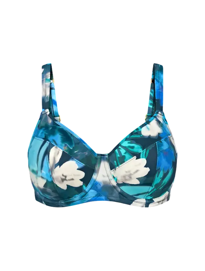 Dámská plavková podprsenka Summer Fleur W 02 - Triumph tmavá kombinace tyrkysové (M025) 038F