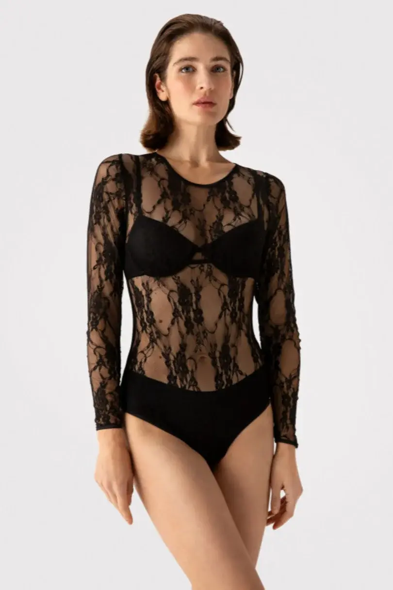 JILL - KRAJKOVÉ BODY S DLOUHÝM RUKÁVEM bílá S/M