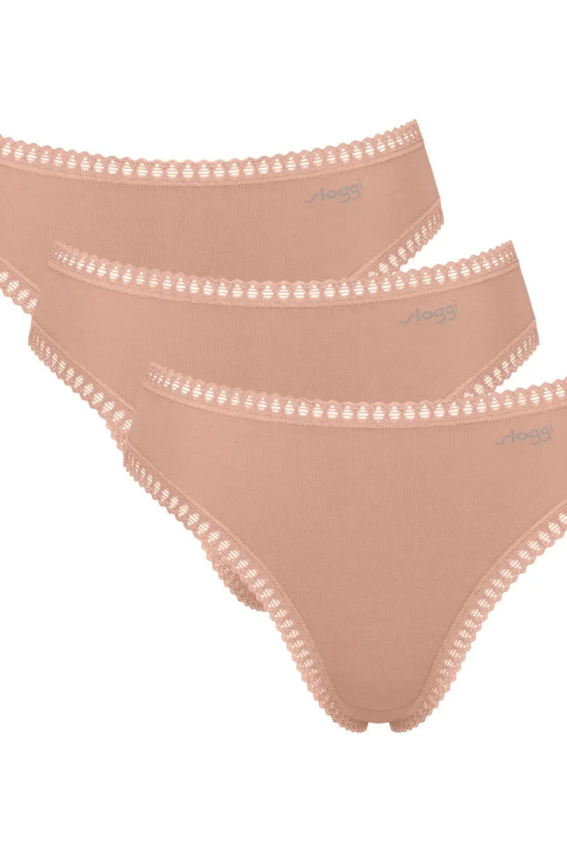 SLOGGI GO CRUSH KALHOTKY S VYSOKOU NOHAVIČKOU 3PACK BEIGE béžová