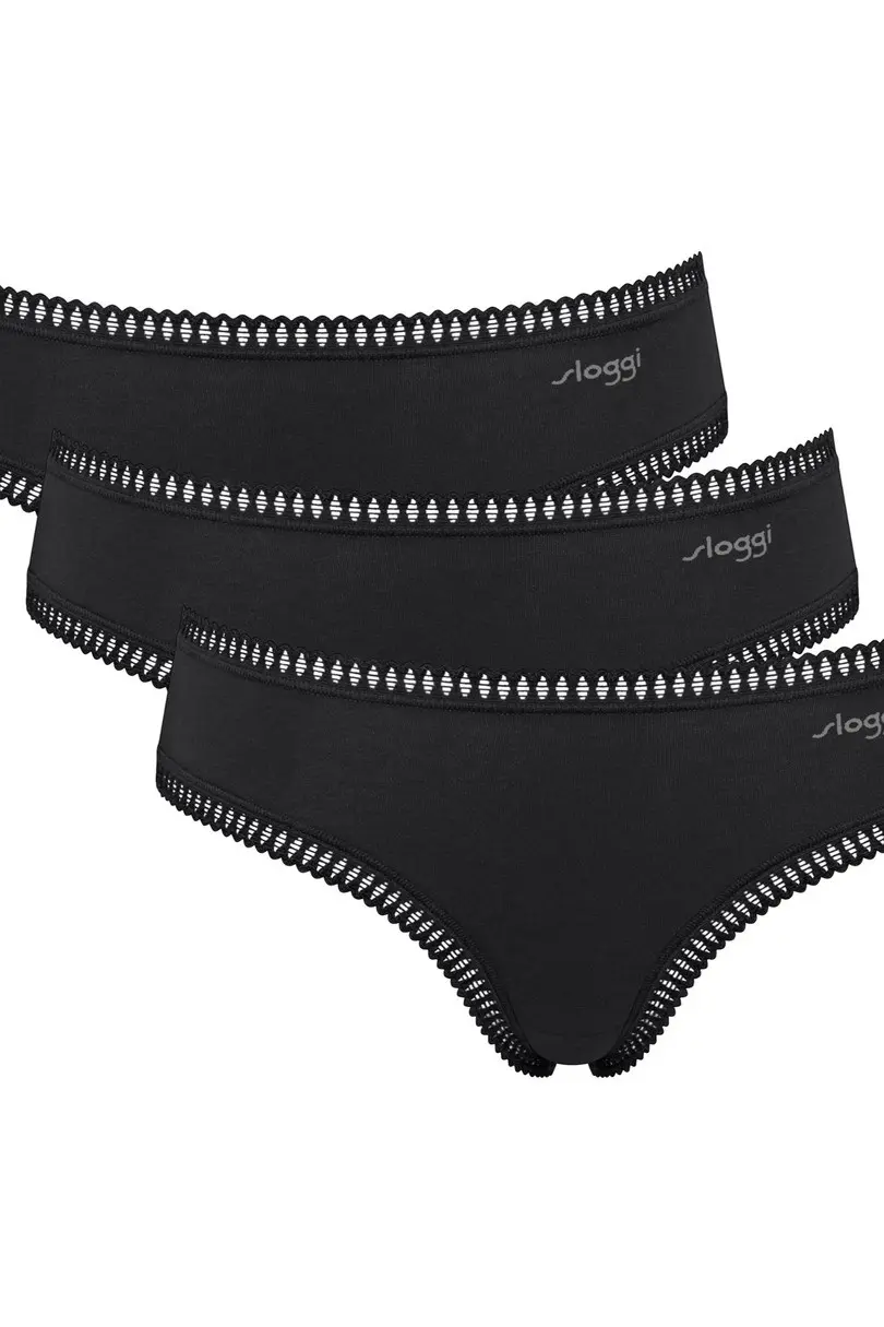 SLOGGI GO CRUSH HIPSTER KALHOTKY 3PACK ČERNÉ černá M