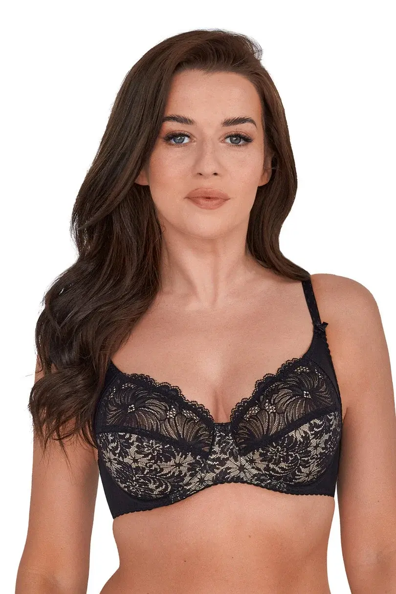 CHANTAL SOFT BRA ART 534 BLACK černá ažurová výzdoba 85E