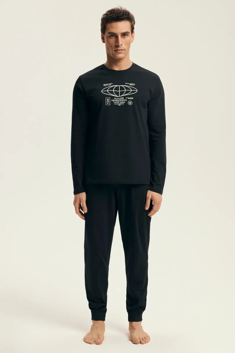 PÁNSKÉ PYŽAMO LOGER 43469 AW25 černá