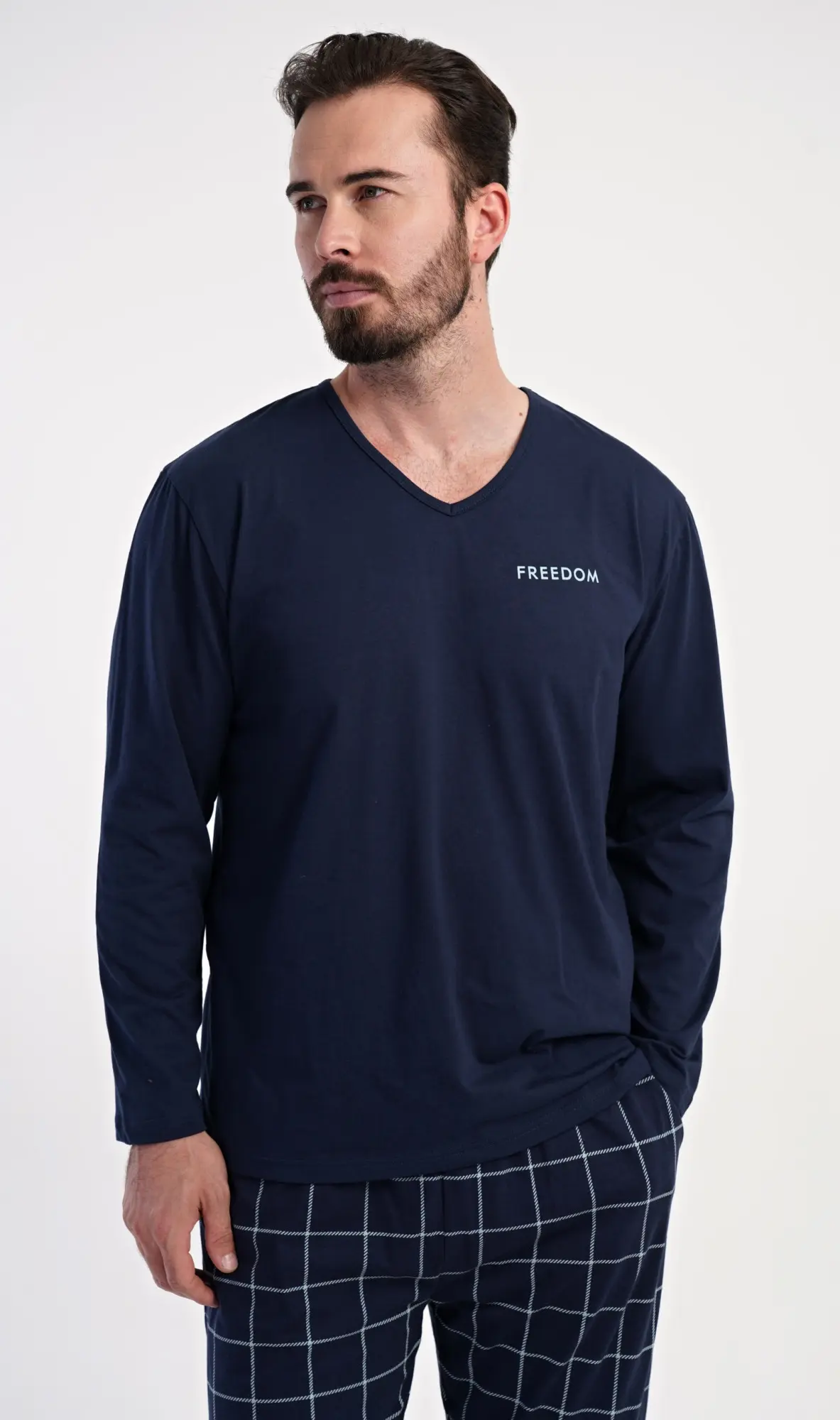 Pánské pyžamo dlouhé Daniel azurová 4XL