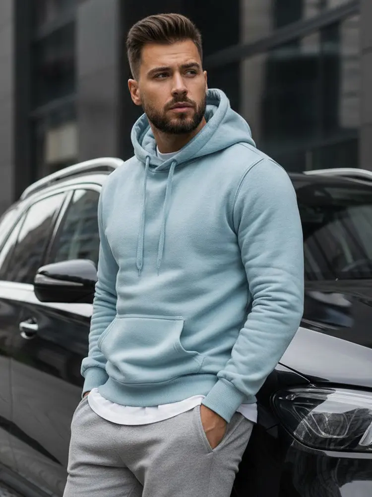 Pánská mikina s kapucí modrá FashionStreet BX5107