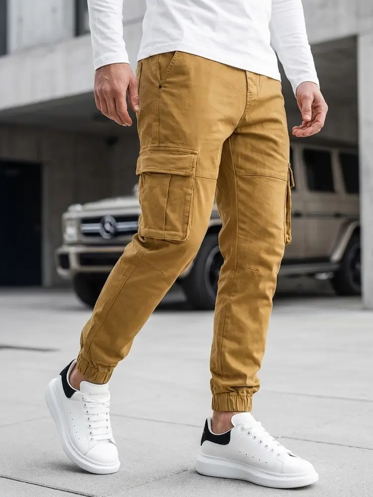 Béžové pánské bojové kalhoty FashionStreet UX4177