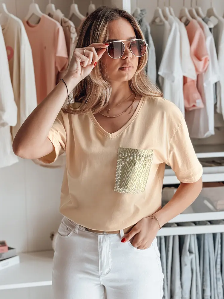 Dámské tričko TASTI peach FashionStreet RY2599 S/M