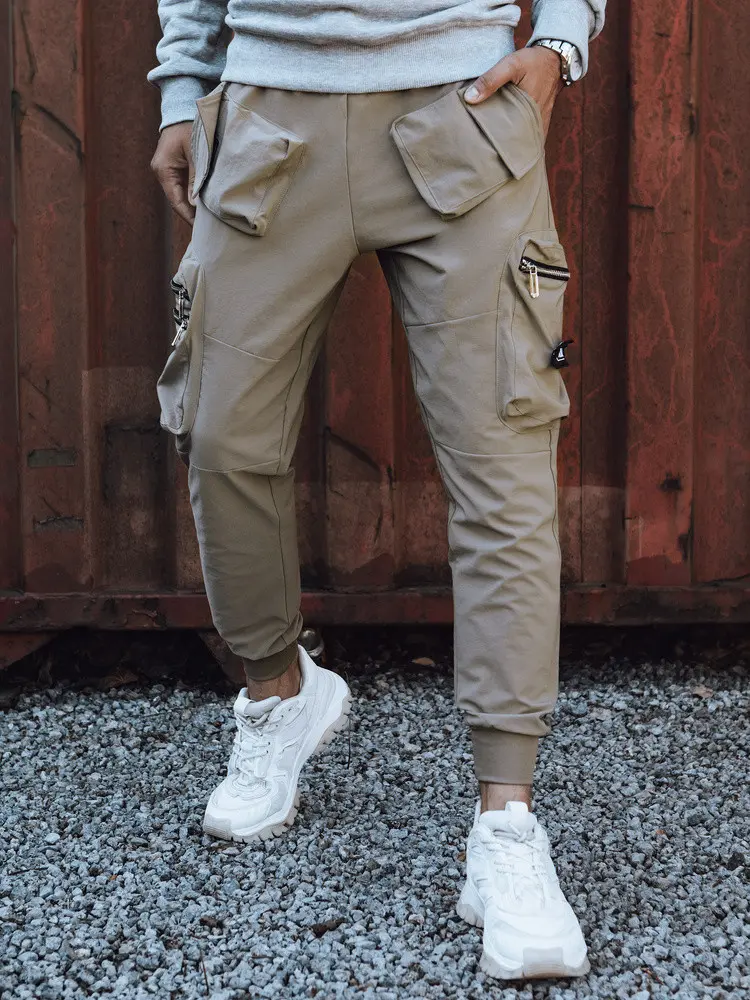 Pánské kalhoty cargo béžové FashionStreet UX4302