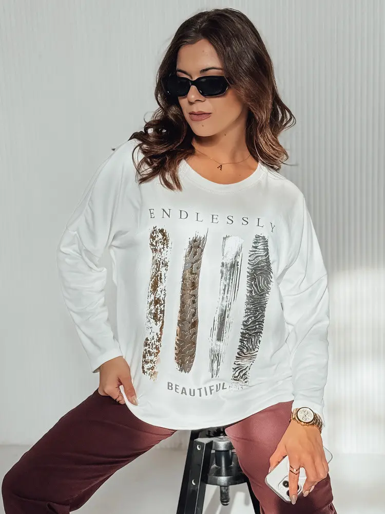 MODEZINE dámská halenka oversize bílá FashionStreet RY2689 univerzita