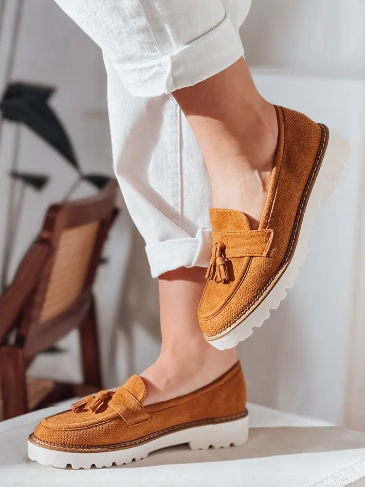 Dámské ažurové mokasíny VANESSO camel FashionStreet ZY0714