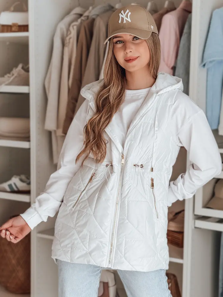 Dámská přechodná prošívaná vesta OLINVIA bílá FashionStreet TY4886