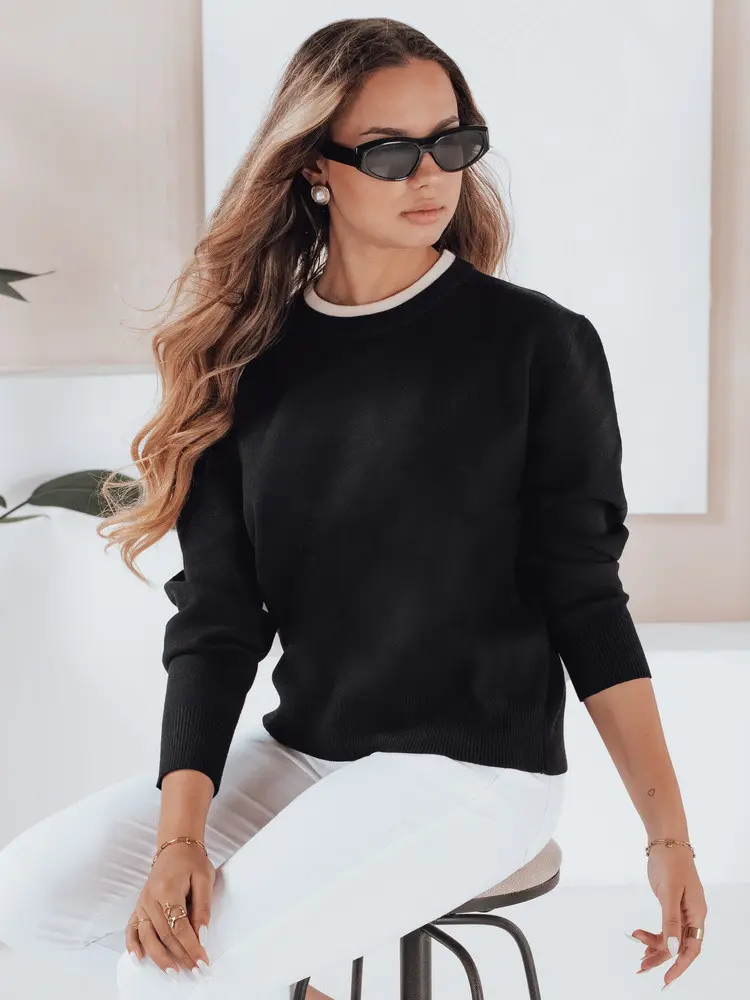 Dámský základní svetr DARMILA černý FashionStreet MY2504