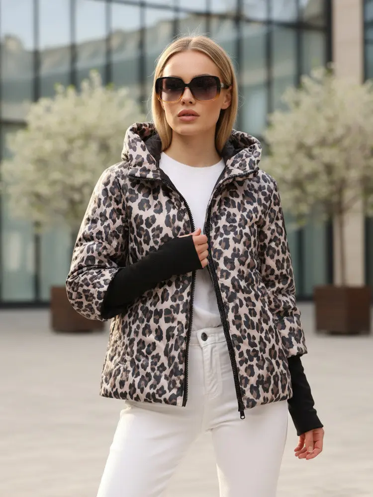 Dámská přechodná bunda v leopardí růžové barvě FashionStreet TY5550 S