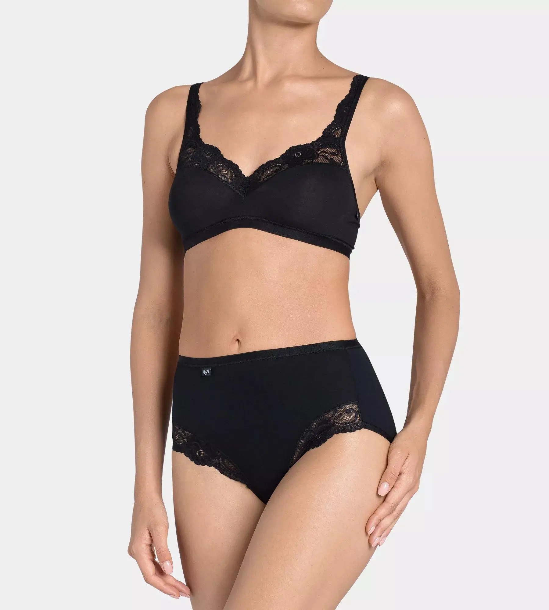 SLOGGI ROMANCE – Maxi kalhotky z bavlny Supima® s krajkou Sloggi BLACK 50