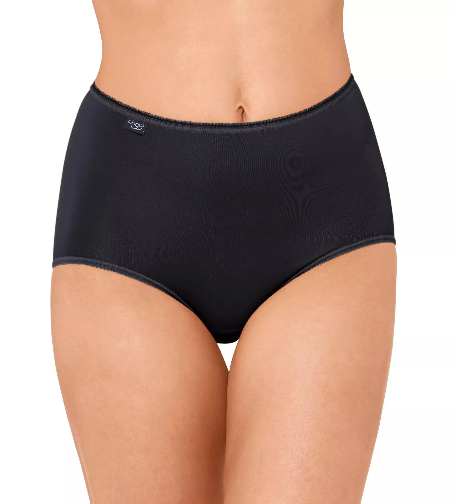 SLOGGI 24/7 MICROFIBRE - Maxi kalhotky (3 ks) – vysoký pas a hladký lesk Sloggi BLACK