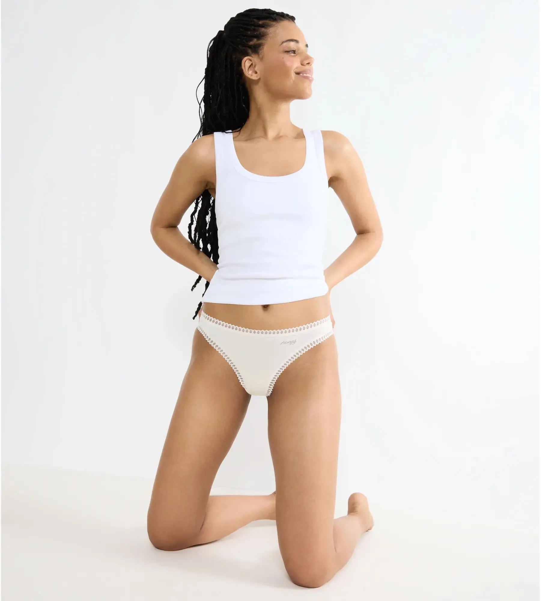 SLOGGI GO CRUSH - String 3 ks: organická bavlna & roztomilé potisky Sloggi SILK WHITE