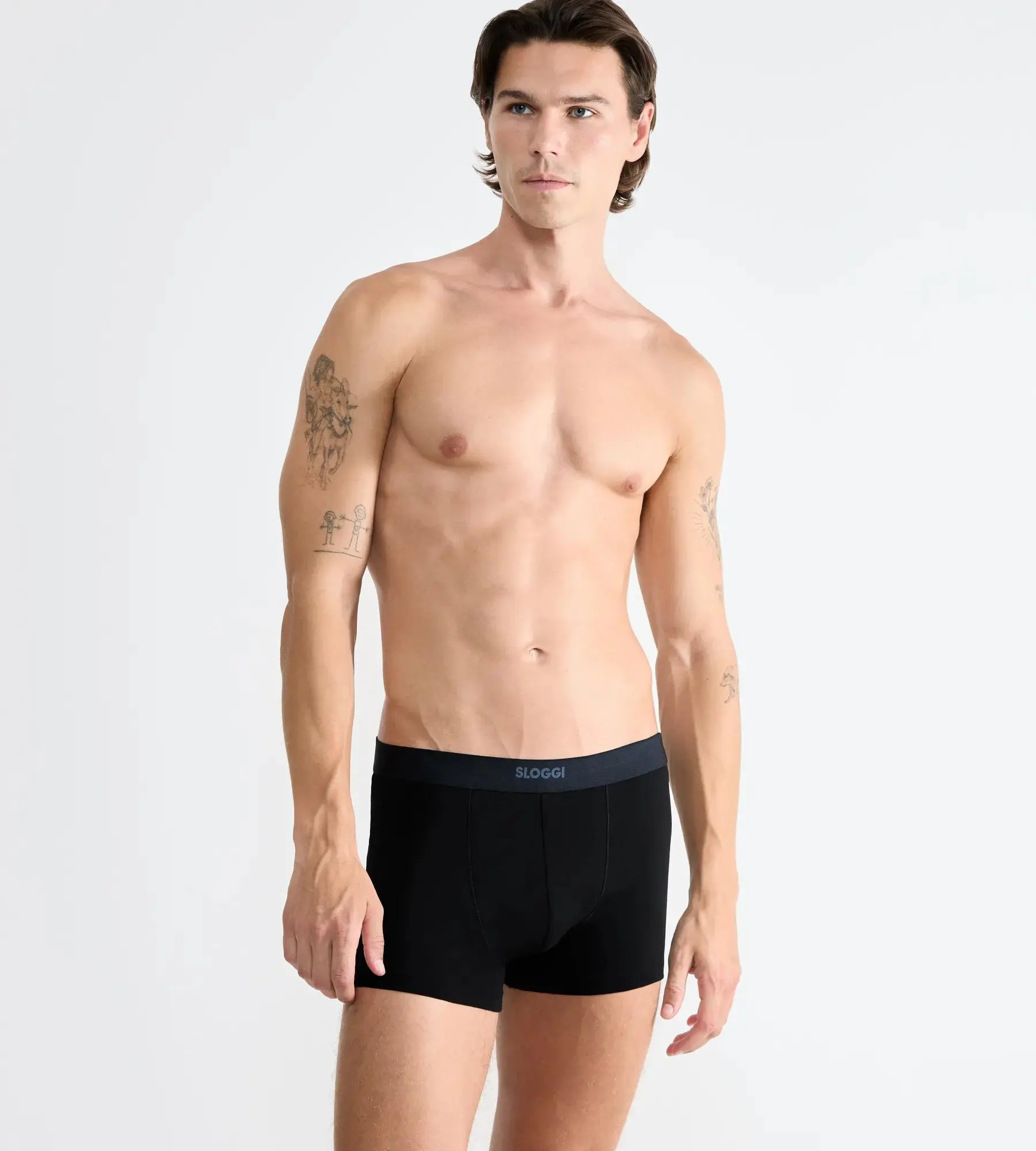 Pánské boxerky EVER Ease Short 2P - BLACK - černé 0004 - SLOGGI BLACK XL