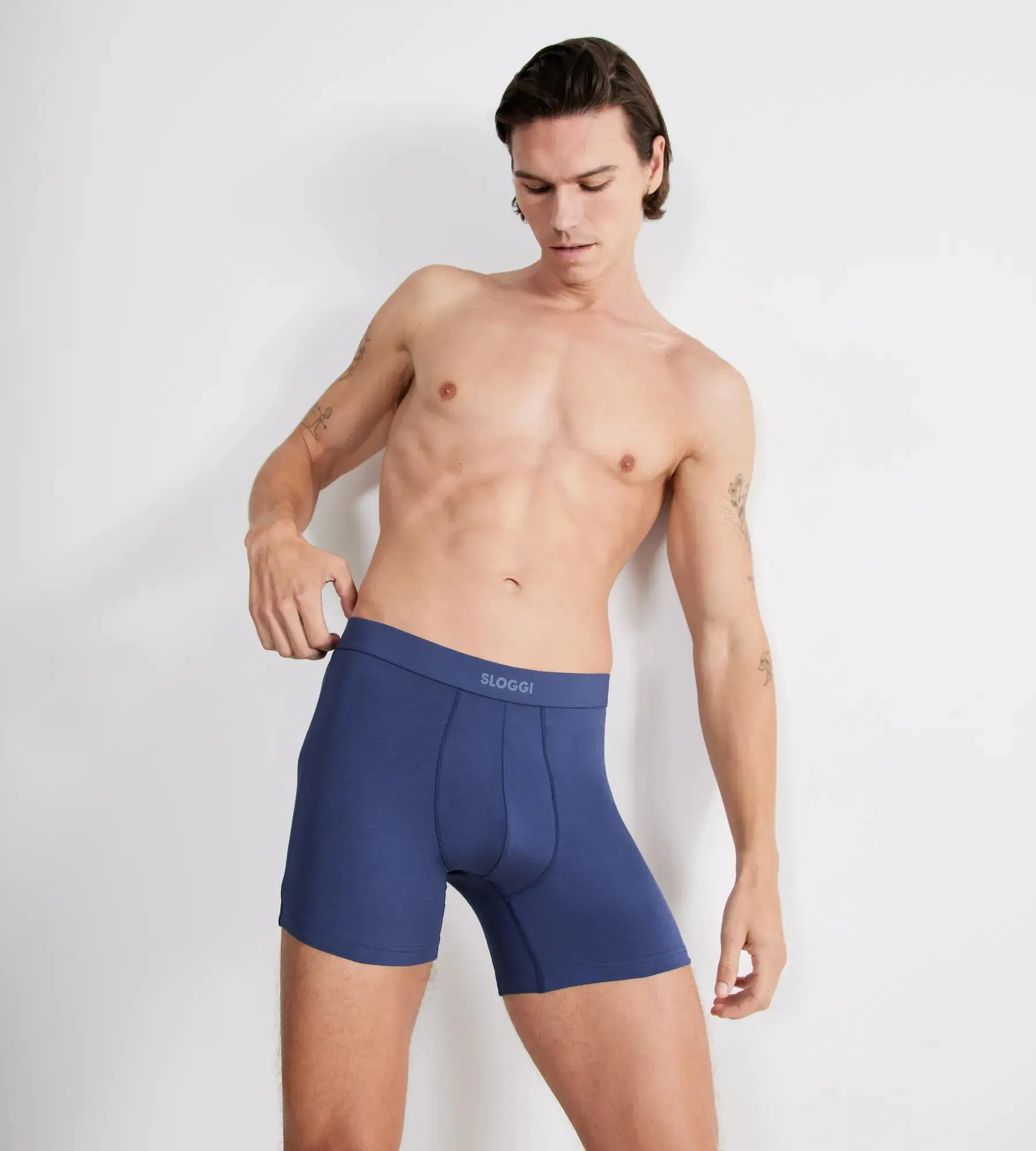 Pánské boxerky EVER Ease Short 2P - UNKNOWN - modré 6312 - SLOGGI UNKNOWN XXL