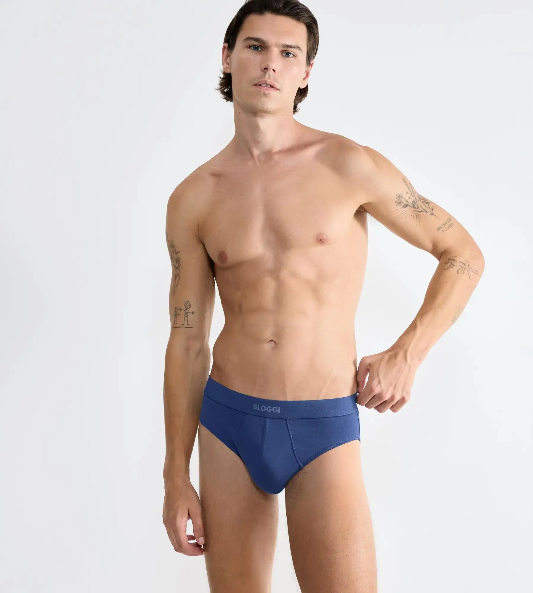 Pánské slipy EVER Ease Brief 2P - UNKNOWN - tm. modré 6312 - SLOGGI UNKNOWN S