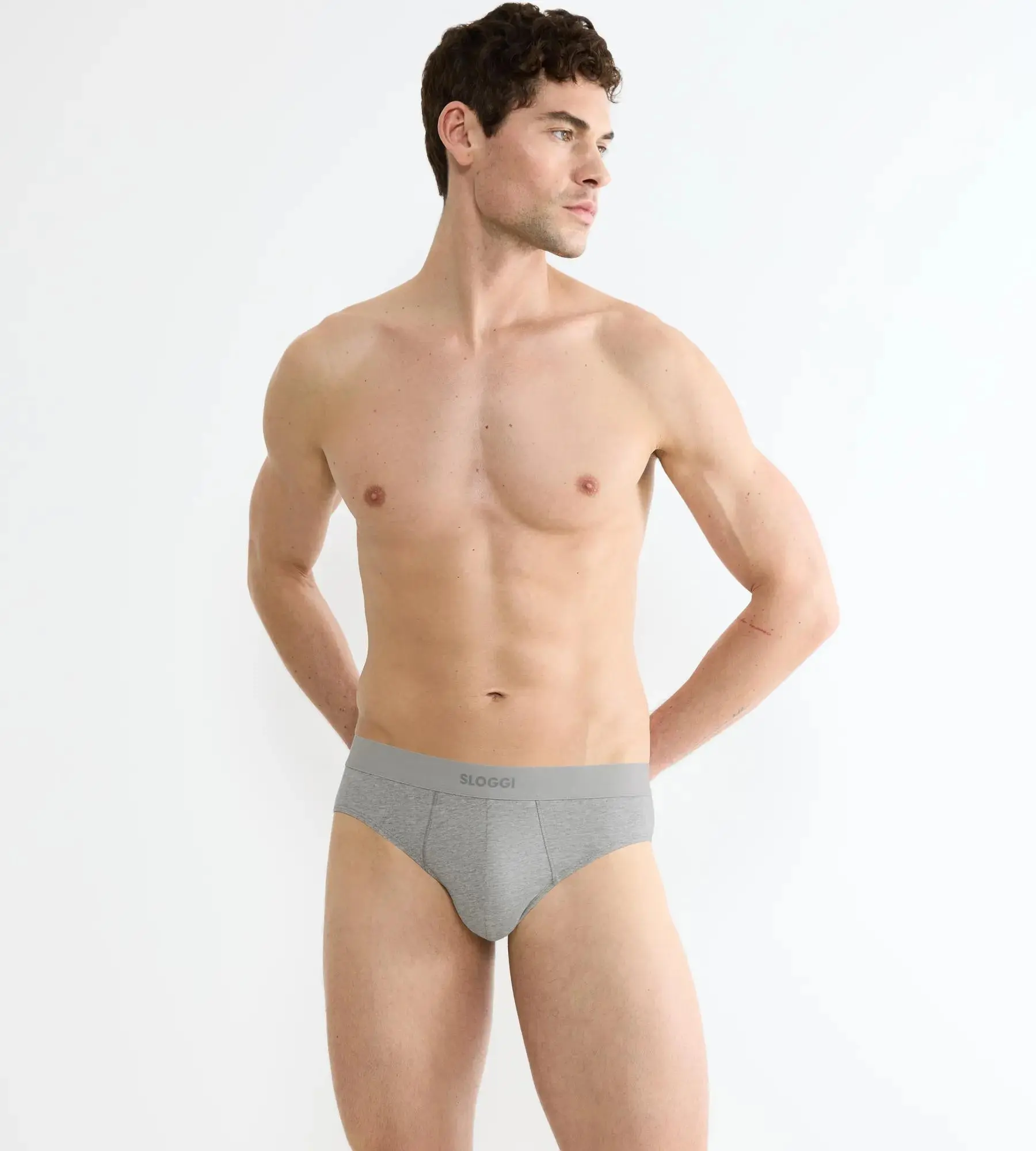Sloggi Men – EVER Ease Briefs: 2× organické slipy s termoregulací Sloggi DARK GREY MELANGE