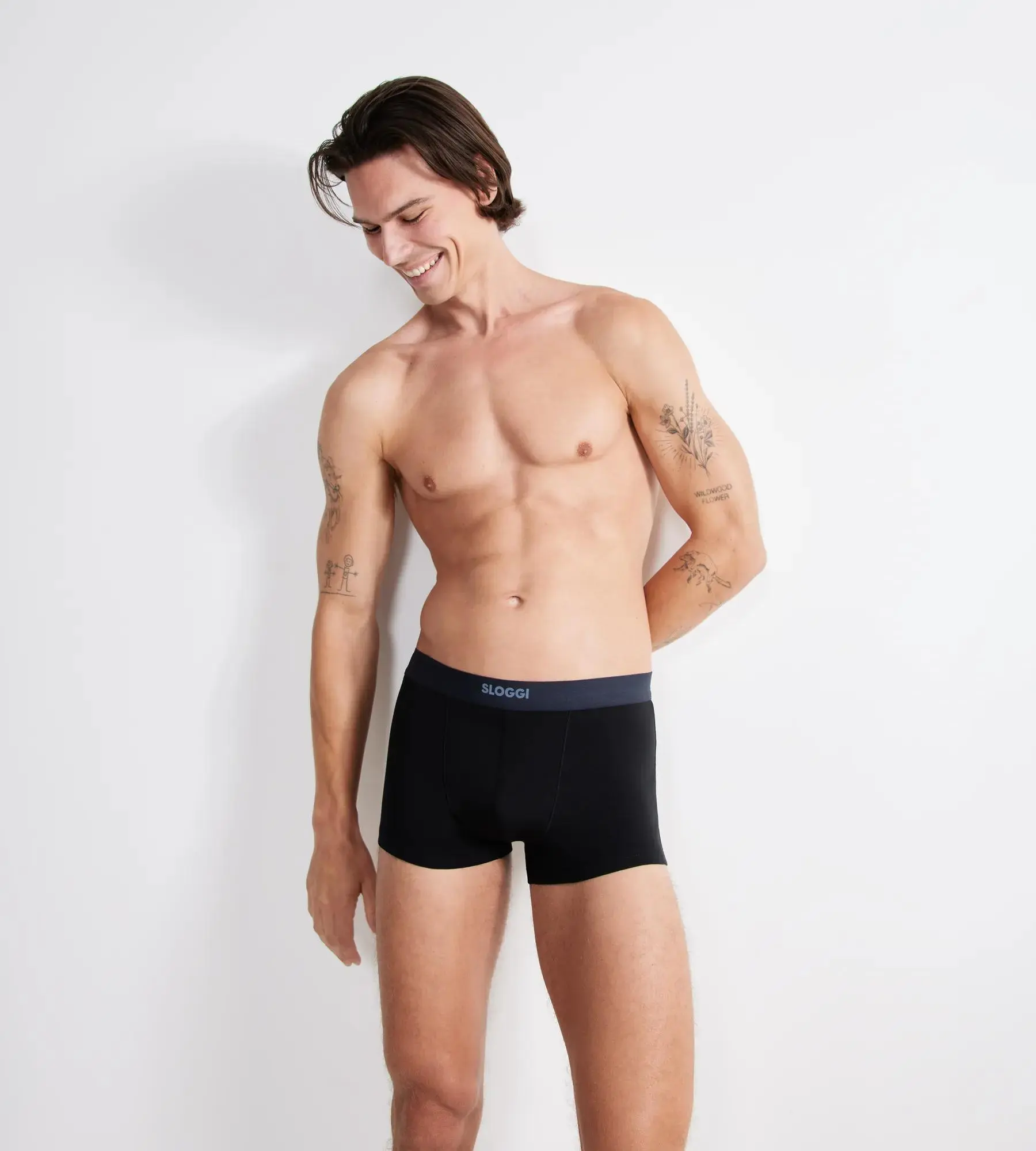 Pánské boxerky EVER Ease Hipster 2P - BLACK - černé 0004 - SLOGGI BLACK