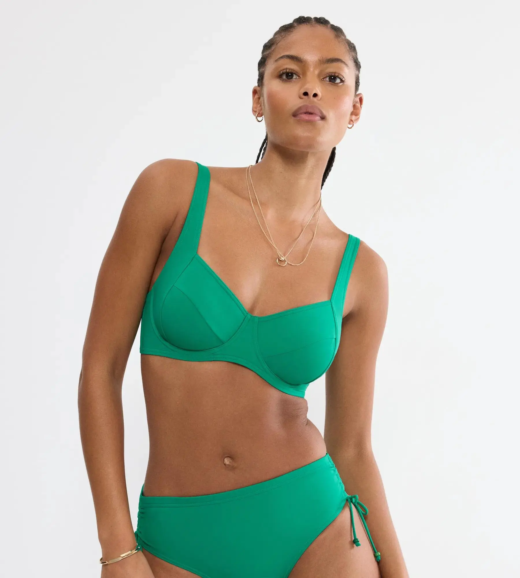 MIX & MATCH SUMMER – Podprsenka na plavky s kosticemi pro přirozenou podporu Triumph PALM GREEN 48C