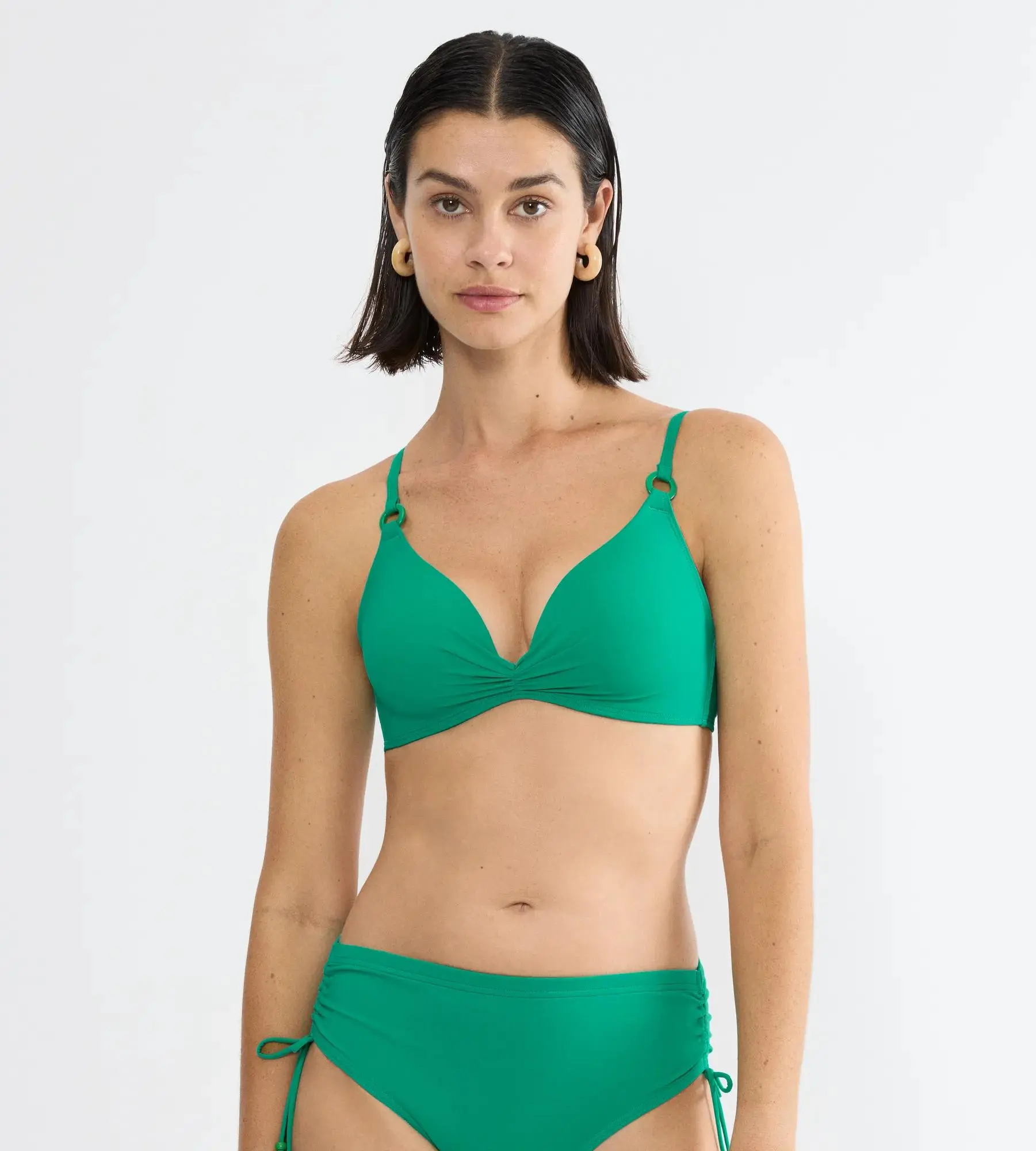 Mix & Match Summer – Vyztužený plavkový top se srdcovým výstřihem Triumph PALM GREEN