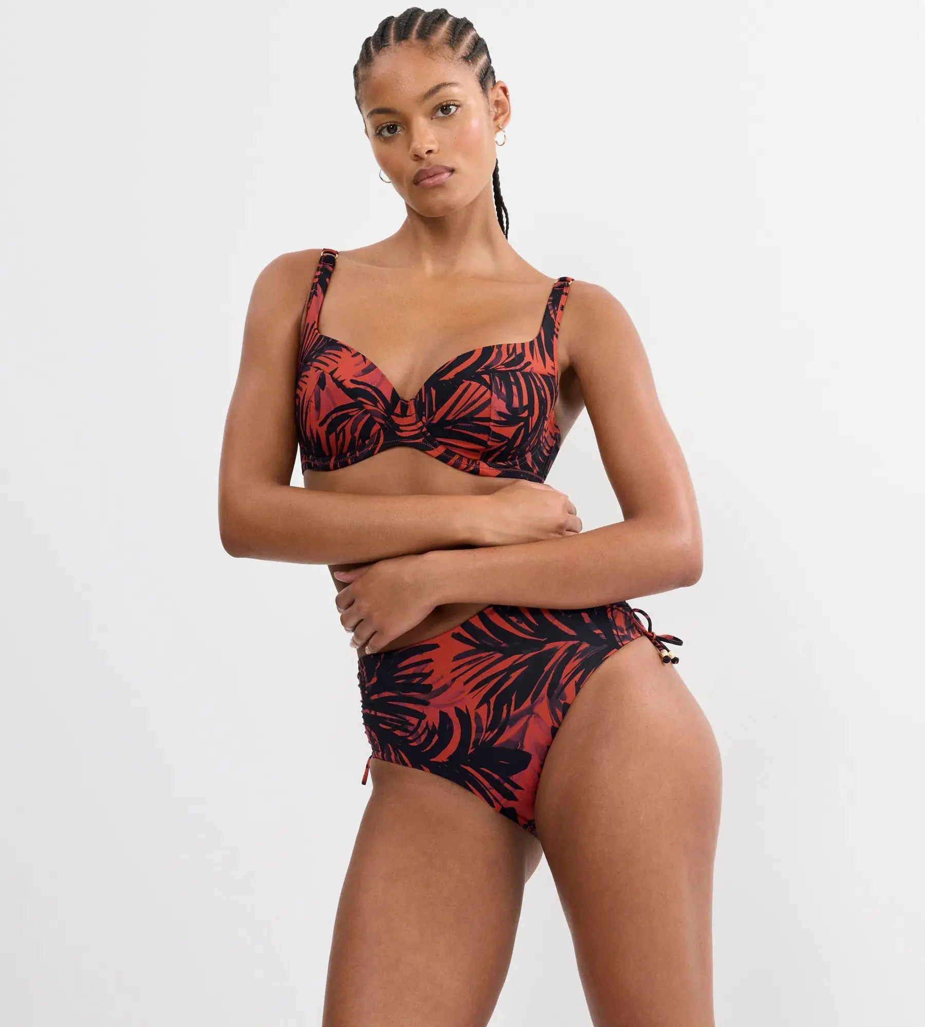 SUMMER PALM - Minimizer podprsenka na plavky – tvarování a extra podpora Triumph BROWN