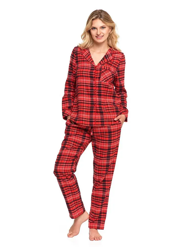 Pyžamo Moraj PDD6600-002 dlouhé/r S-XL pruhované červená XL