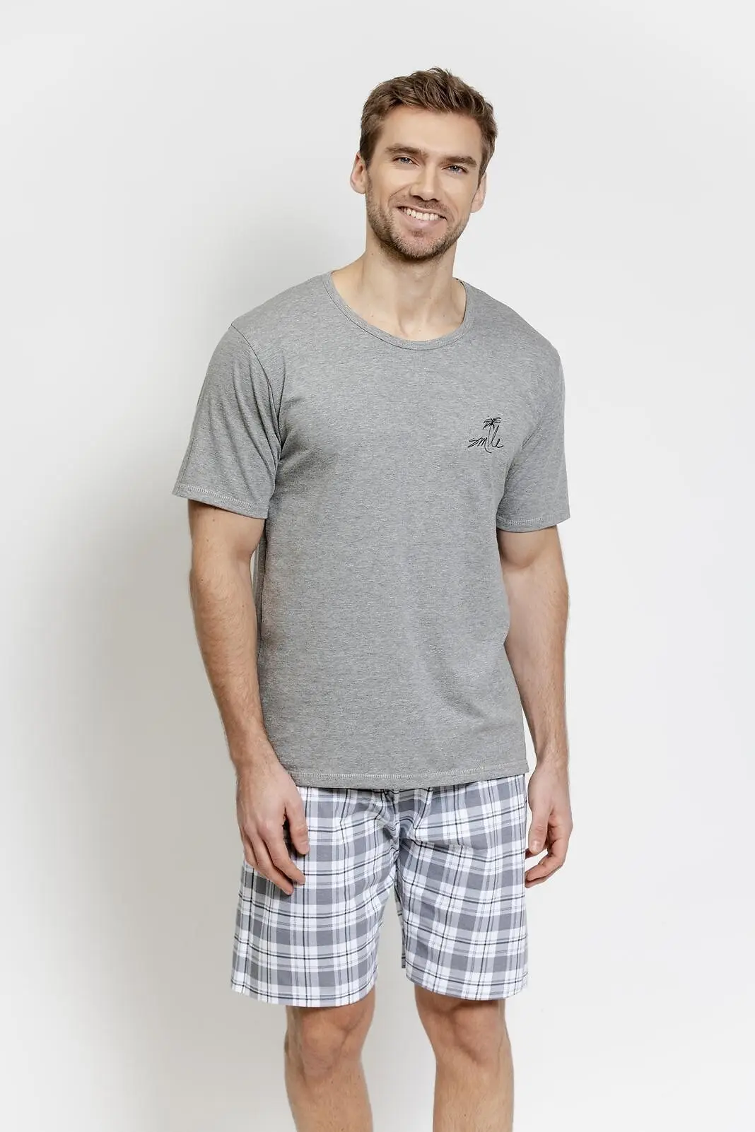Pyžamo Taro 3583 Eliot kr/r S-2XL W26 tmavá melanž