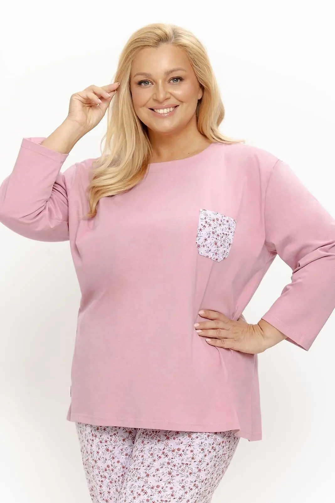Pyžamo Taro 3656 Agnessa dlouhé rukávy 4XL–6XL Z26 červenat se