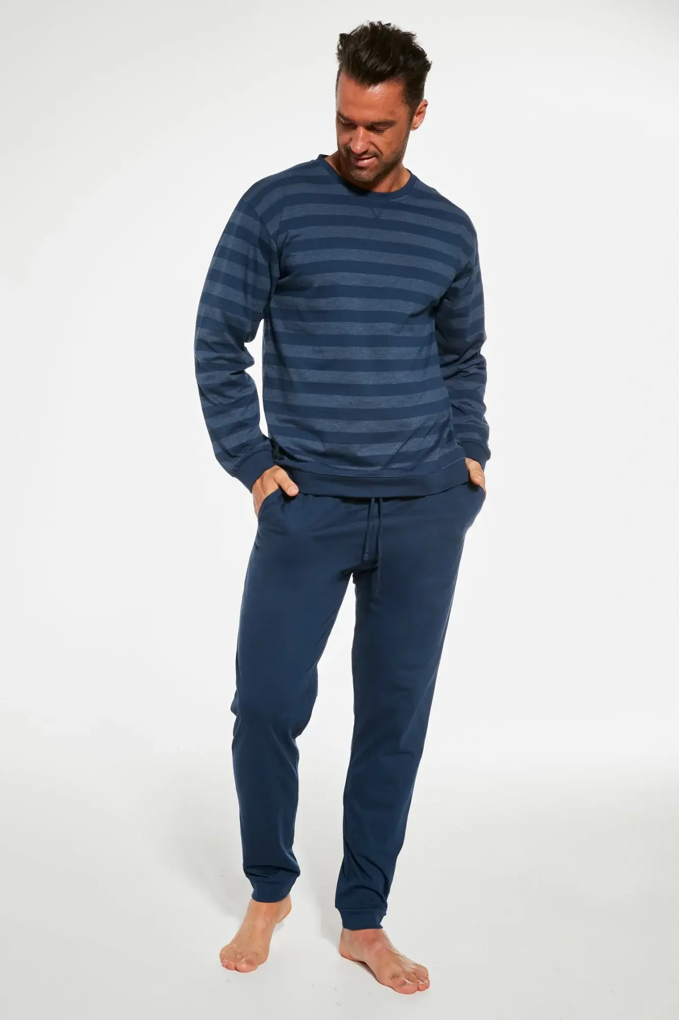 Pyžamo Cornette 117/235 Loose 11 long/r S-2XL pánské džínovina S