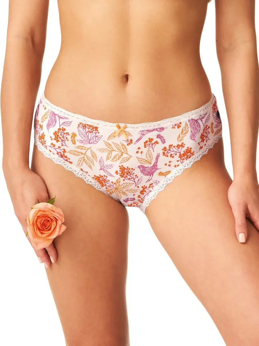 Dámské kalhotky Key LPC 785 A'2 S-2XL bordó-béžová