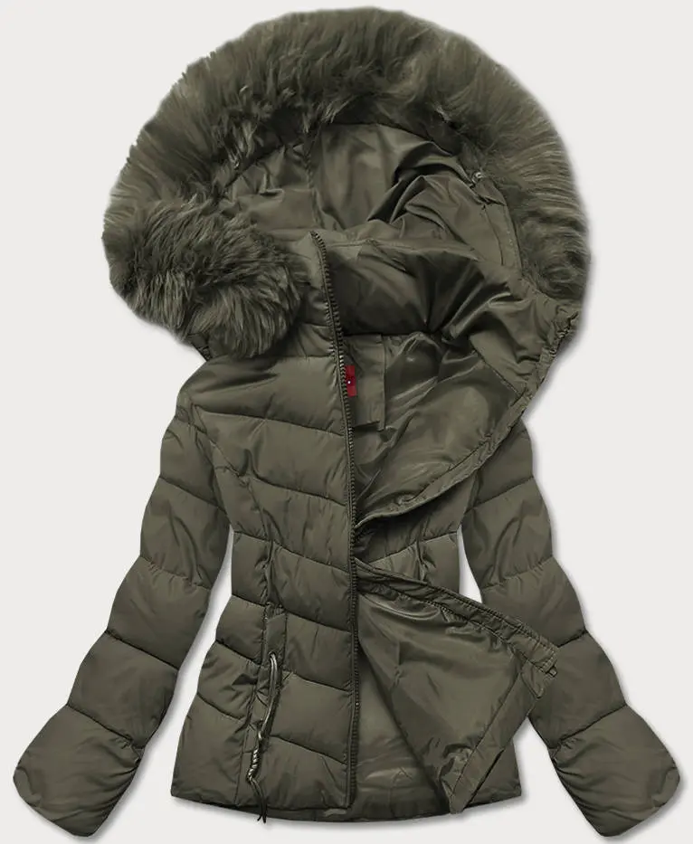 Dámská krátká zimní bunda khaki (TY043-29) odstíny zelené