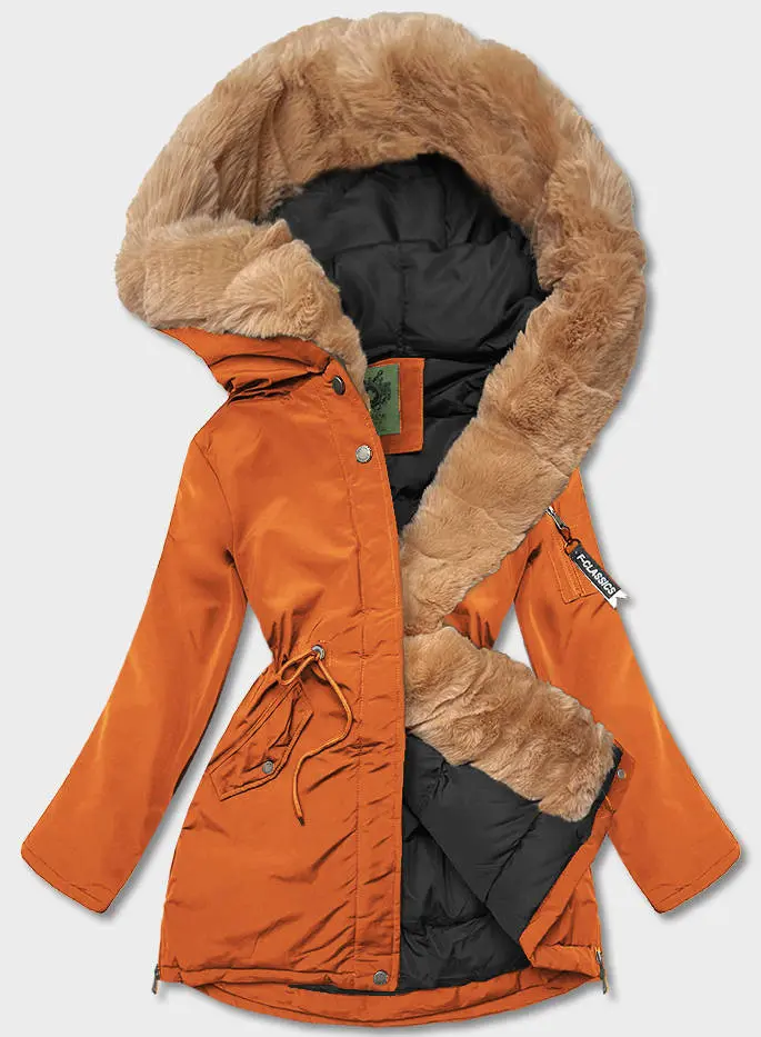 Dámská zimní bunda oranžová (CAN-588BIG) odstíny oranžové
