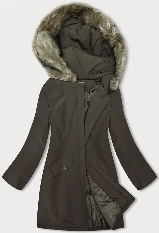 Dámská zimní bunda khaki (M-R45) odstíny zelené