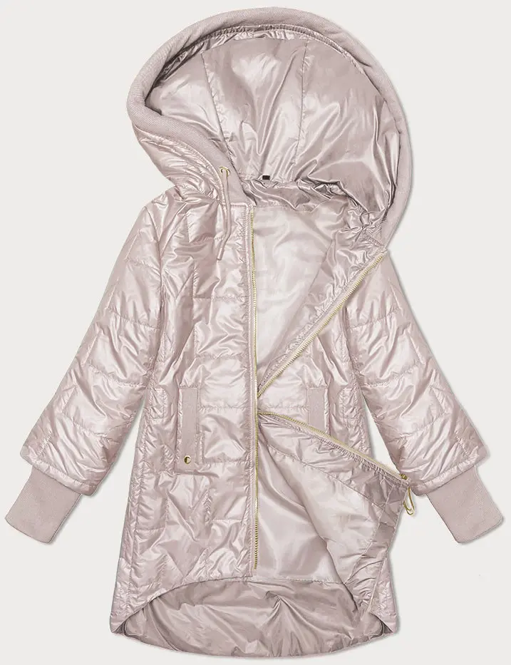 Prošívaná bunda s ozdobným žebrováním S'West pearl pink (B8345-51) odstíny růžové