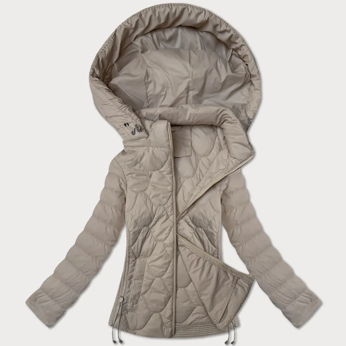 Dámská prošívaná krátká bunda J Style béžová (16M9239-62) odstíny béžové