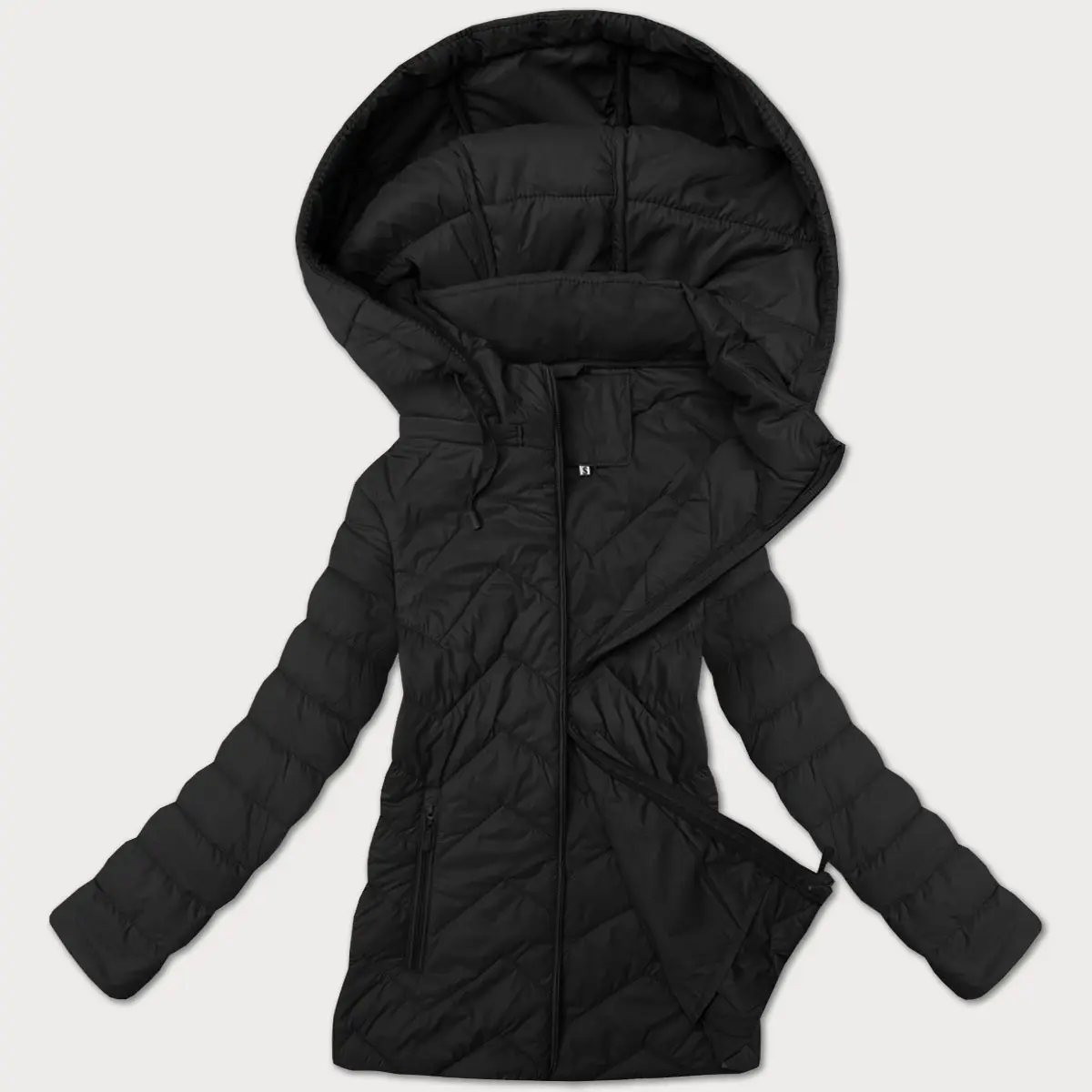 Dámská lehká prošívaná bunda s kapucí J Style černá (16M9232-392) odstíny černé