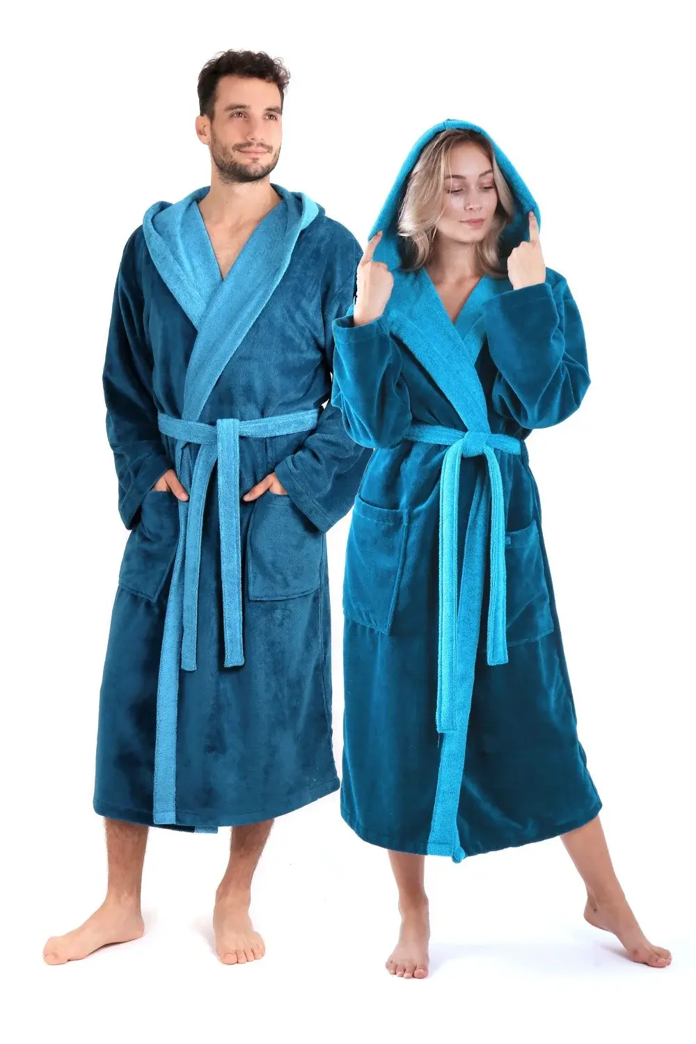 Unisex župan Tampa duo s kapucí 3959 petrolejová - Vestis